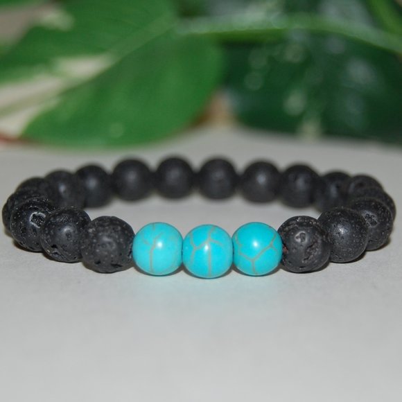 Lava Bracelet ,8mm Beads,Volcano Lava Stone Bracelet,Man,Woman,health,Relieve - Picture 1 of 3